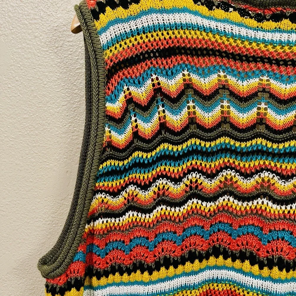 C EST 1946‎ Open Knit Long Sweater Vest Boho Artsy Cottagecore Plus Size 22/ 24